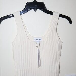 The Drop Women's Cream Ribbed Tank Top